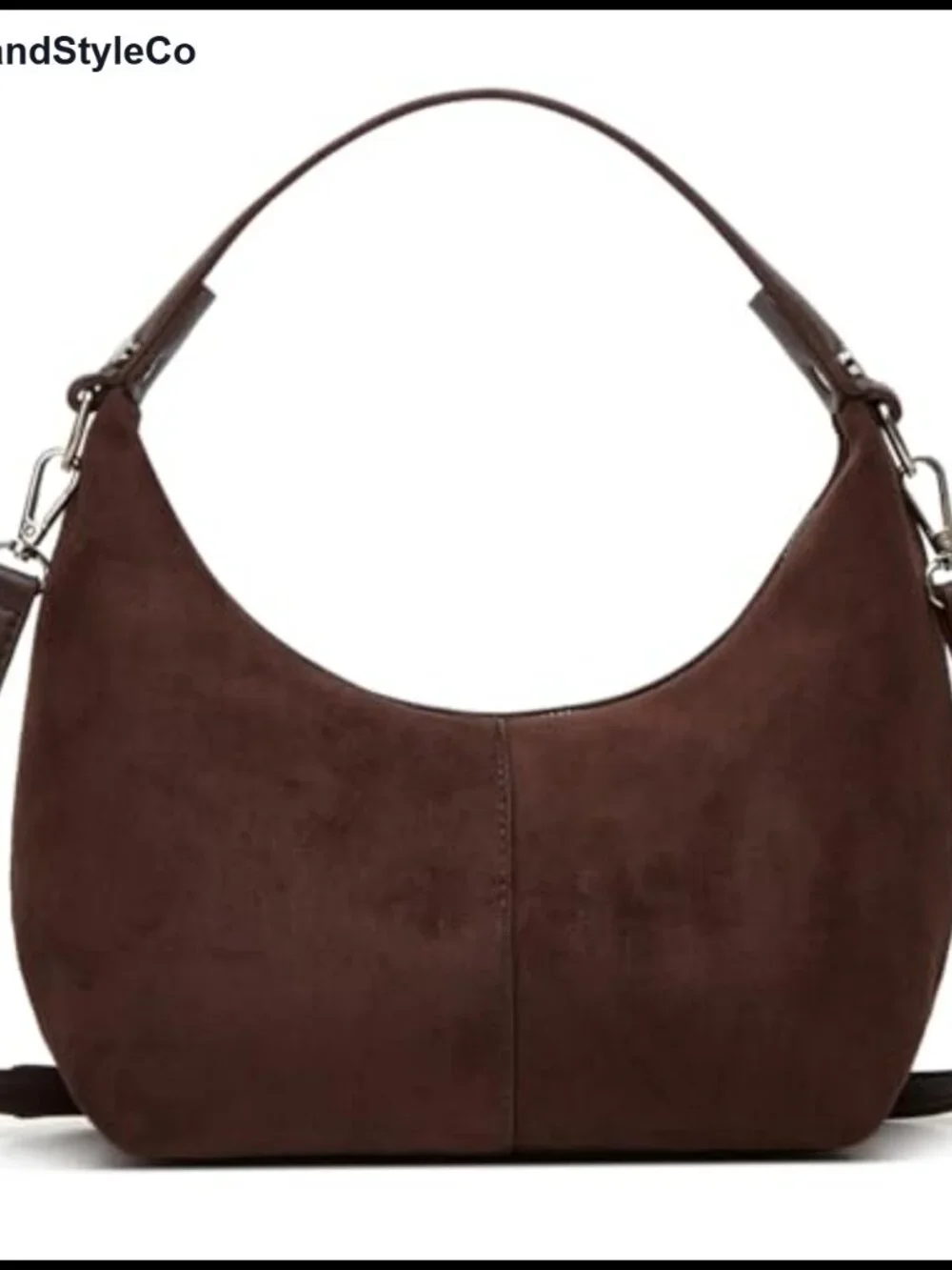 Vintage Suede Crescent Bag Slouchy Hobo Shoulder Purse for Women Work Handbag